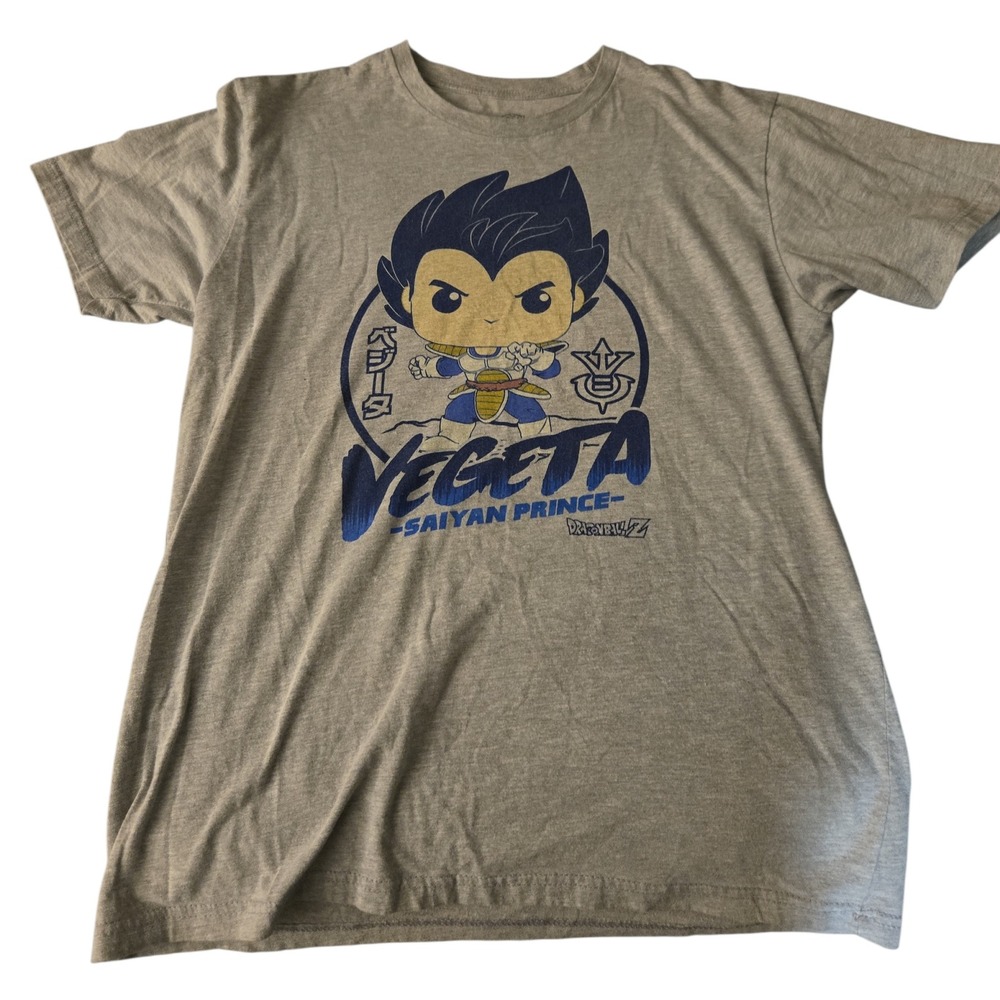 Dragonball Z POP Vegeta Saiyan‎ Price Gray Adult Unisex T-Shirt Sz Large